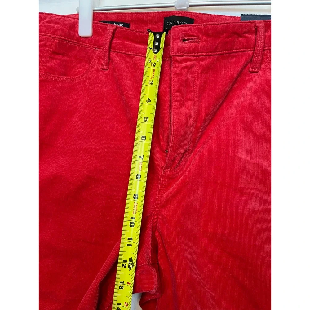 Talbots NWT Red‎ Corduroy Jeggings 14 High Waist Pop of Red Preppy Officecore